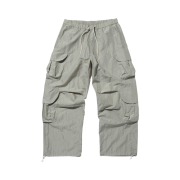 Suade Nylon Cargo Pants Light Grey