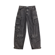 Zara Utility Cargo Jeans Black