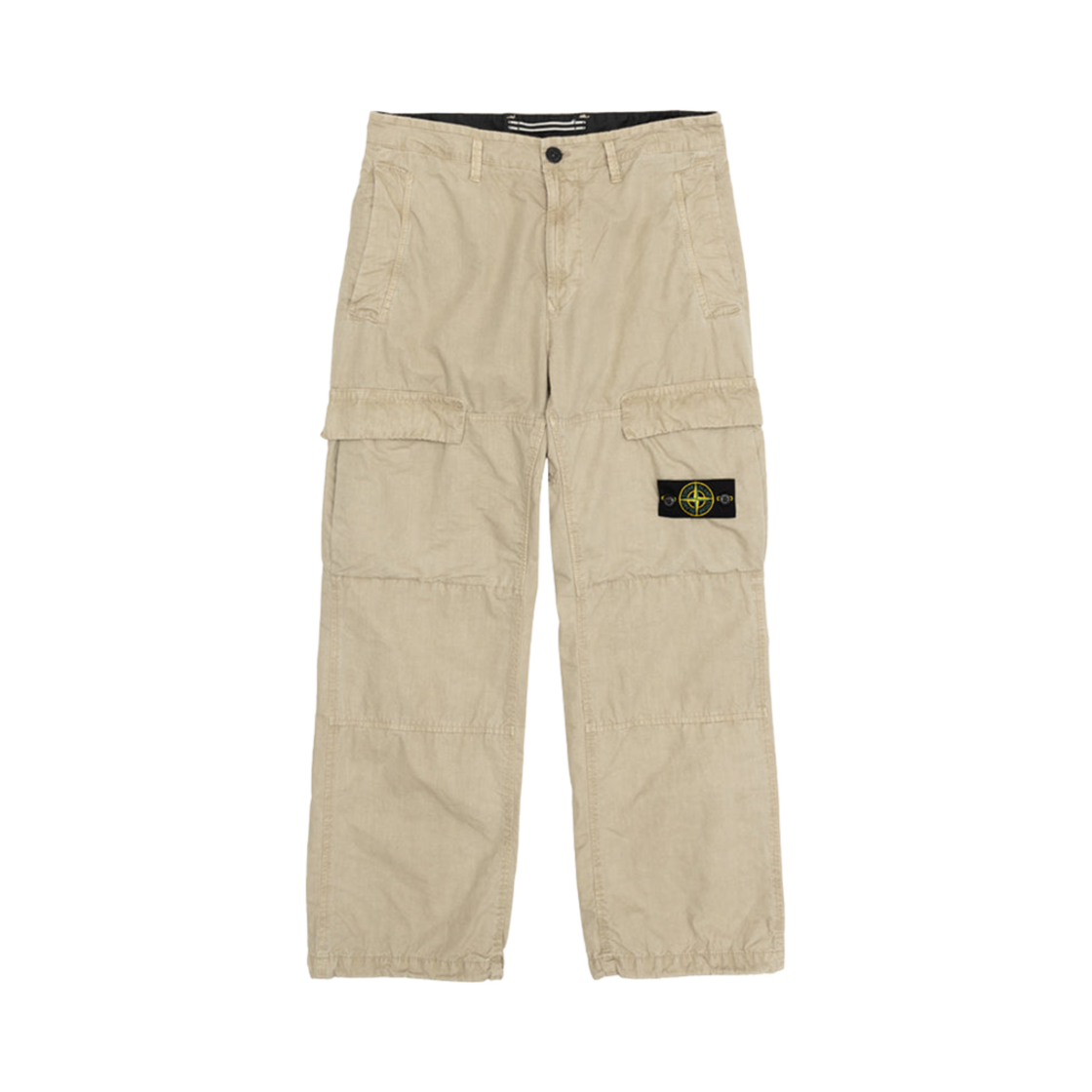 스톤 아일랜드 311WA 올드 트리트먼트 브러쉬드 코튼 캔버스 카고 팬츠 샌드 - 24SS