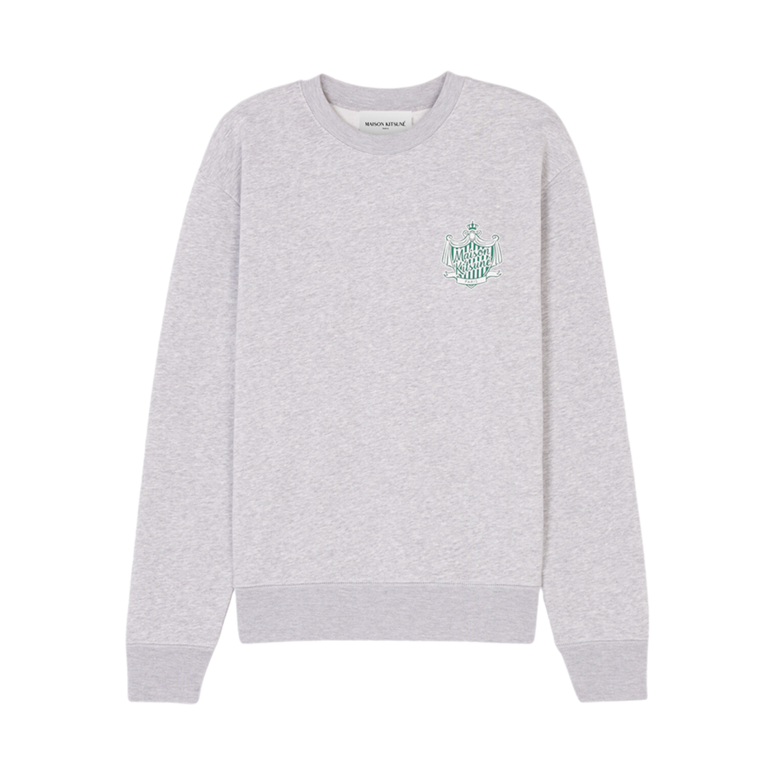 KM00326KM0027-H120 Maison Kitsune Crest Comfort Sweatshirt Light Grey Melange