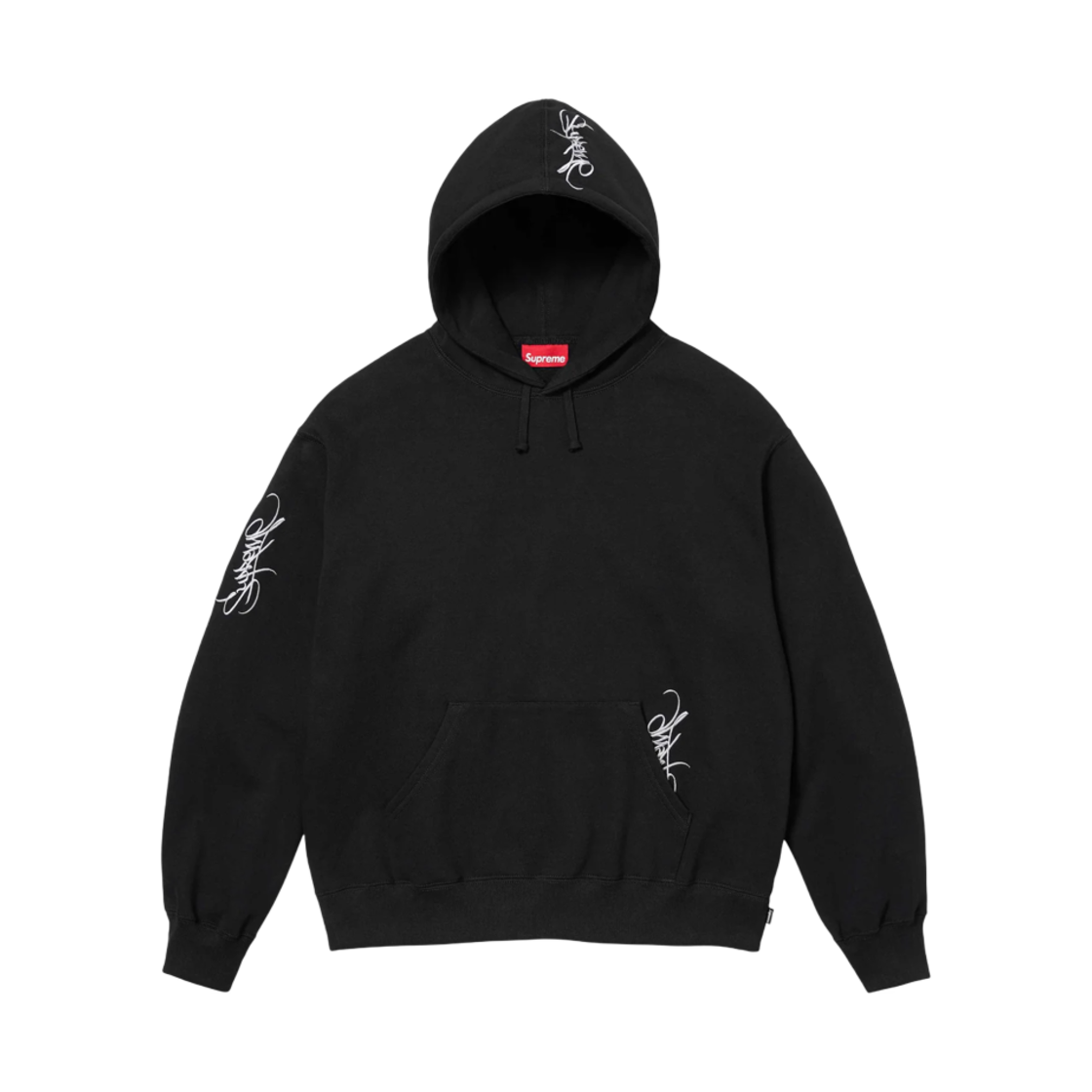 - Supreme Tag Hooded Sweatshirt Black - 24SS