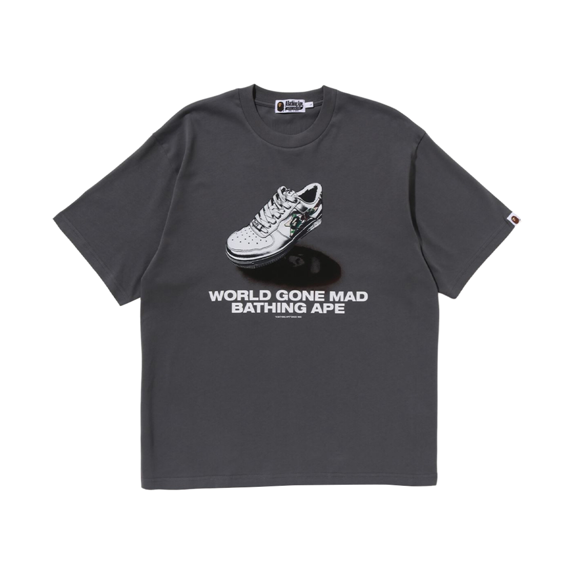 0ZXTEM109055L BAPE Bape Shoes Graphic T-Shirt Dark Grey