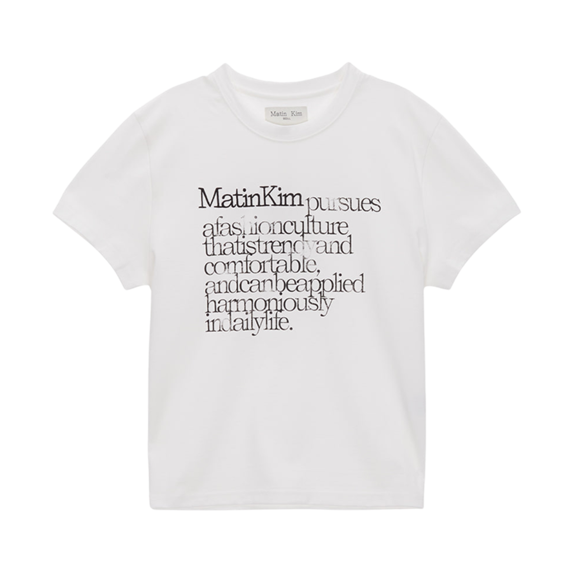 (W) 마뗑킴 씬 타이포 스탠다드 탑 화이트((W) Matin Kim Thin Typo Standard Top White) - 1