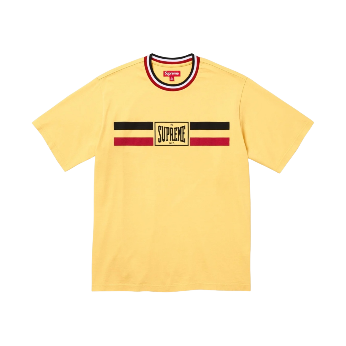 - Supreme Warm Up Stripe S/S Top Yellow - 24SS