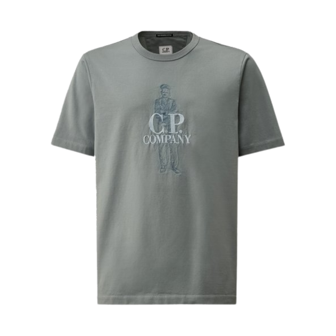 18CMTS106A110301W872 C.P. Company 30/2 Mercerized Jersey Twisted British Sailor T-Shirt Stormy Weather Blue - 25SS