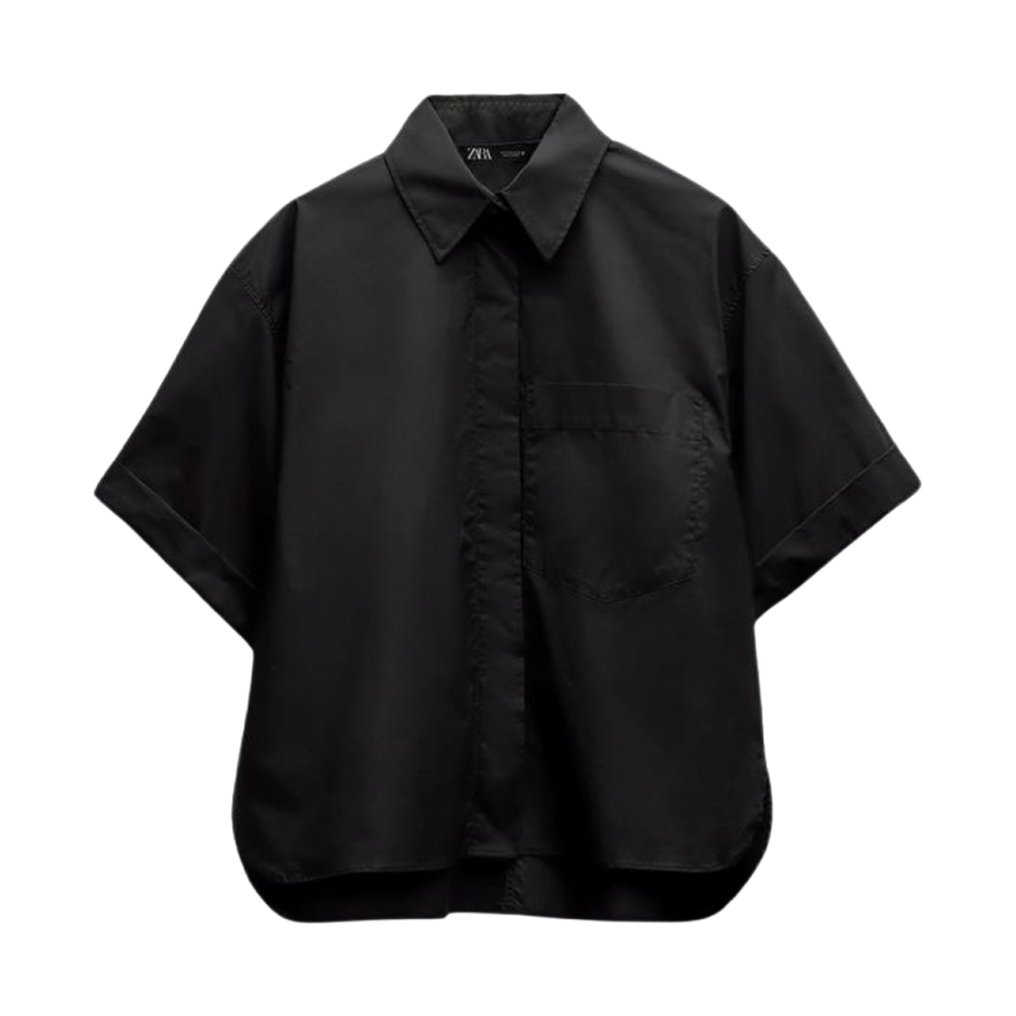 (W) 자라 포플린 포켓 셔츠 블랙