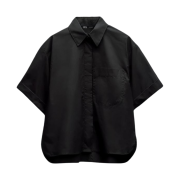 (W) Zara Poplin Pocket Shirt Black