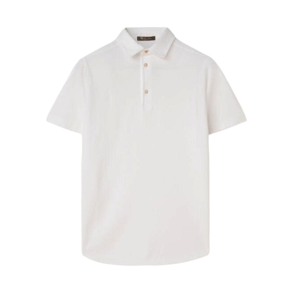FAI1315-1005 Loro Piana Cotton Polo Shirt Optical White