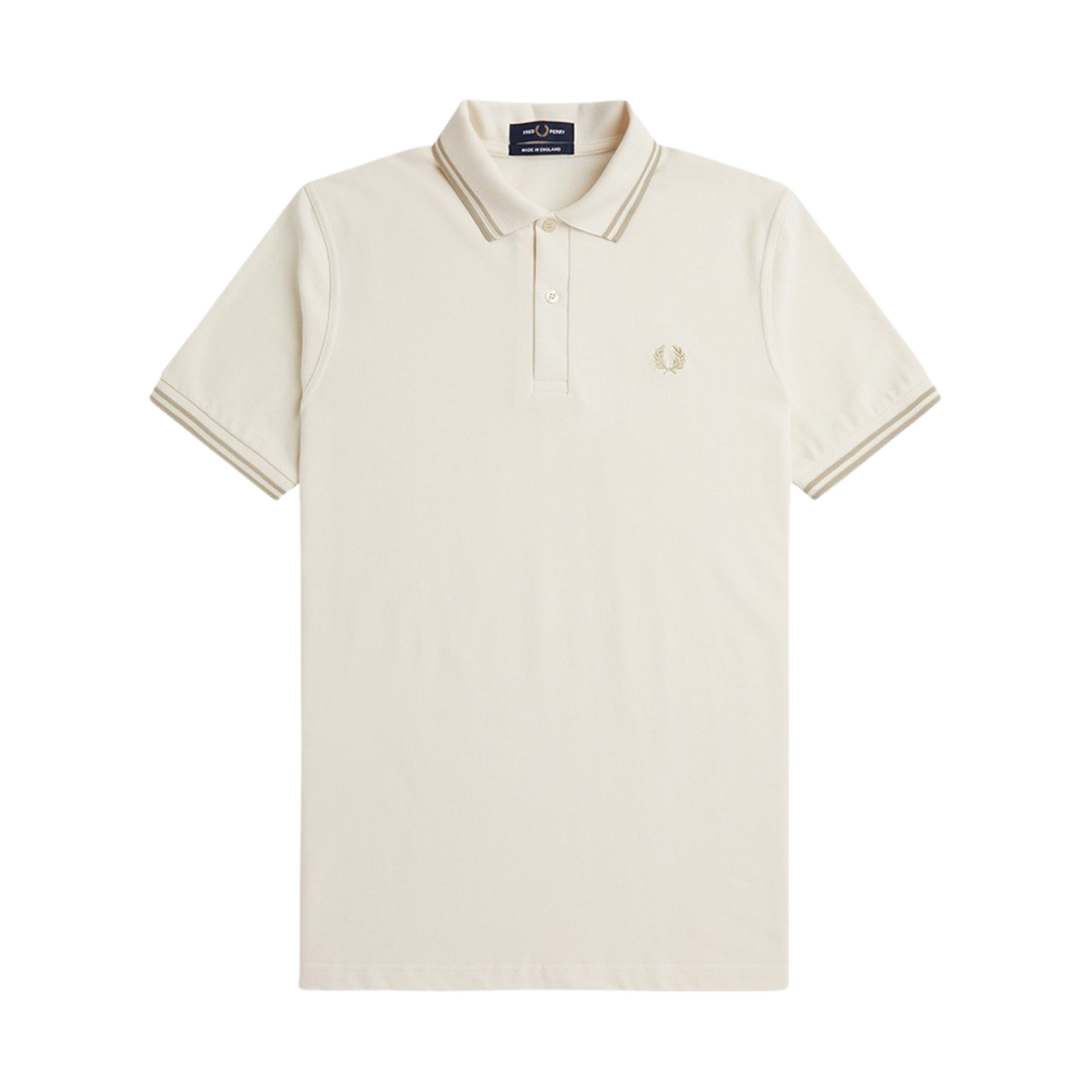 AFPM2410012-U82 Fred Perry M12 Twin Tipped Fred Perry Shirt Ecru/Oatmeal