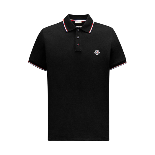 Moncler Logo Patch Polo Shirt Black - 24SS