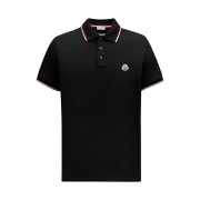 Moncler Logo Patch Polo Shirt Black - 24SS