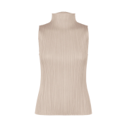 (W) Pleats Please Issey Miyake New Colorful Basics 4 Top Greige