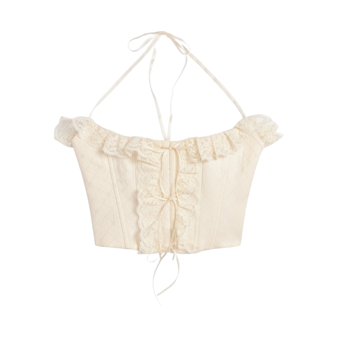 F23101W005IVORY (W) Guizio Eris Lace Corset Ivory