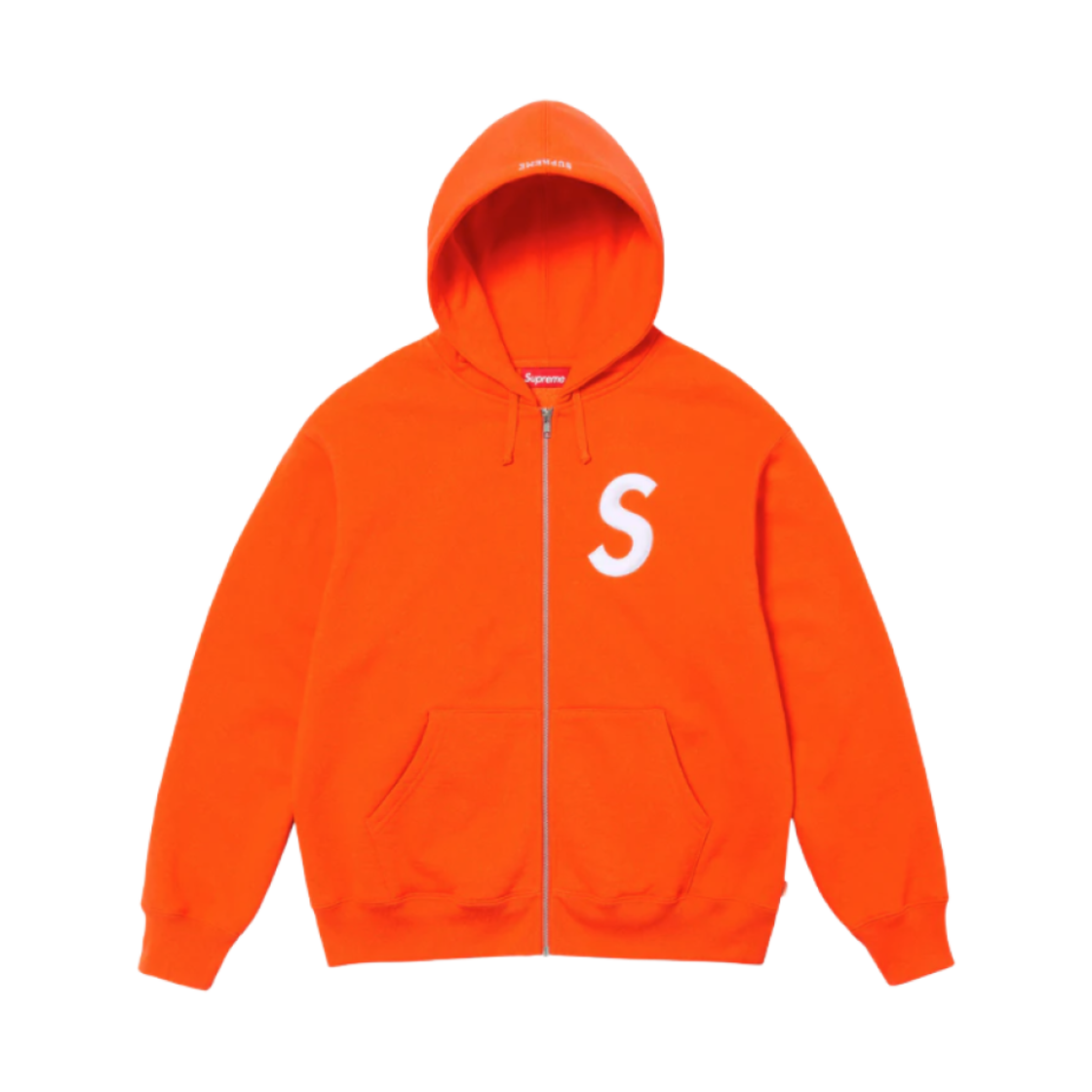 슈프림 S 로고 집업 후드 스웨트셔츠 브라이트 오렌지 - 24FW(Supreme S Logo Zip Up Hooded Sweatshirt Bright Orange - 24FW)