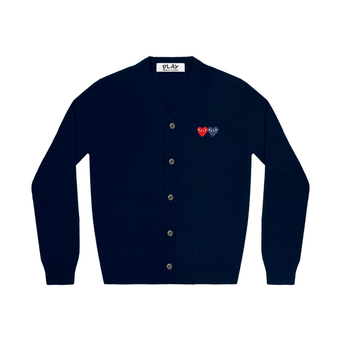 플레이 꼼데가르송 더블 하트 가디건 네이비(Play Comme des Garcons Double Heart Cardigan Navy)