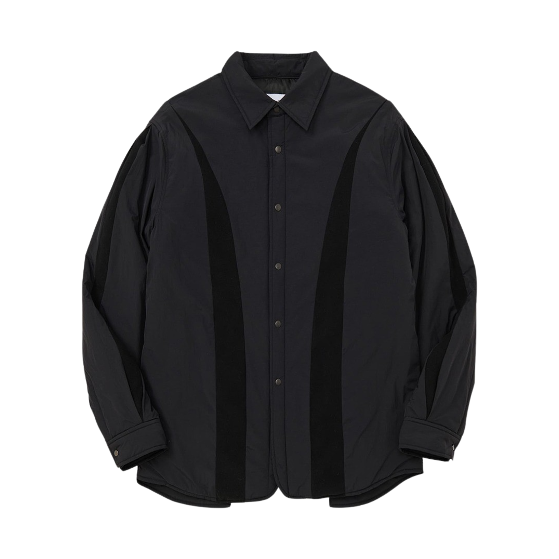 타이핑 미스테이크 패디드 섹션드 셔츠 점퍼 블랙(Typing Mistake Padded Sectioned Shirts Jumper Black)