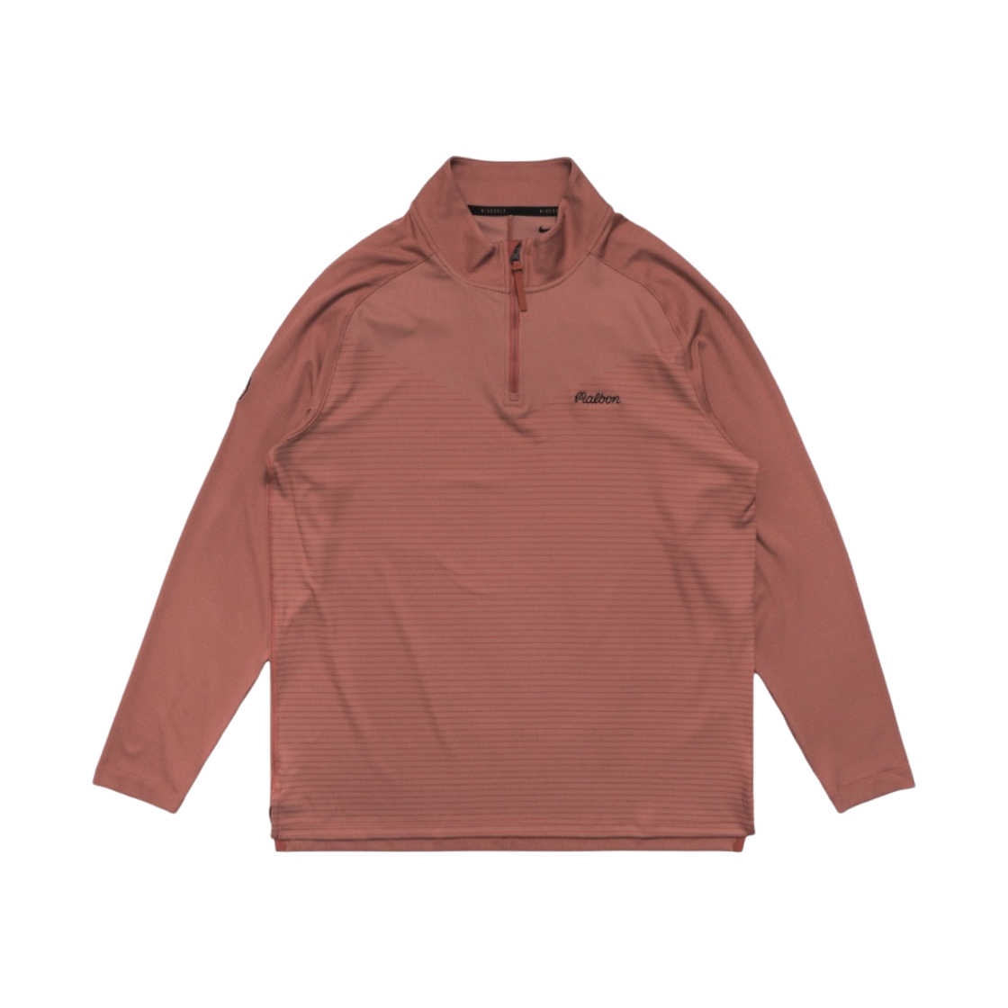 말본 골프 x 나이키 드라이핏 ADV 베이퍼 하프 집 탑 캐년 러스트 파슬 로즈 블랙(Malbon Golf X Nike Dri-Fit ADV Vapor Half Zip Top Canyon Rust Fossil Rose Black) - 1