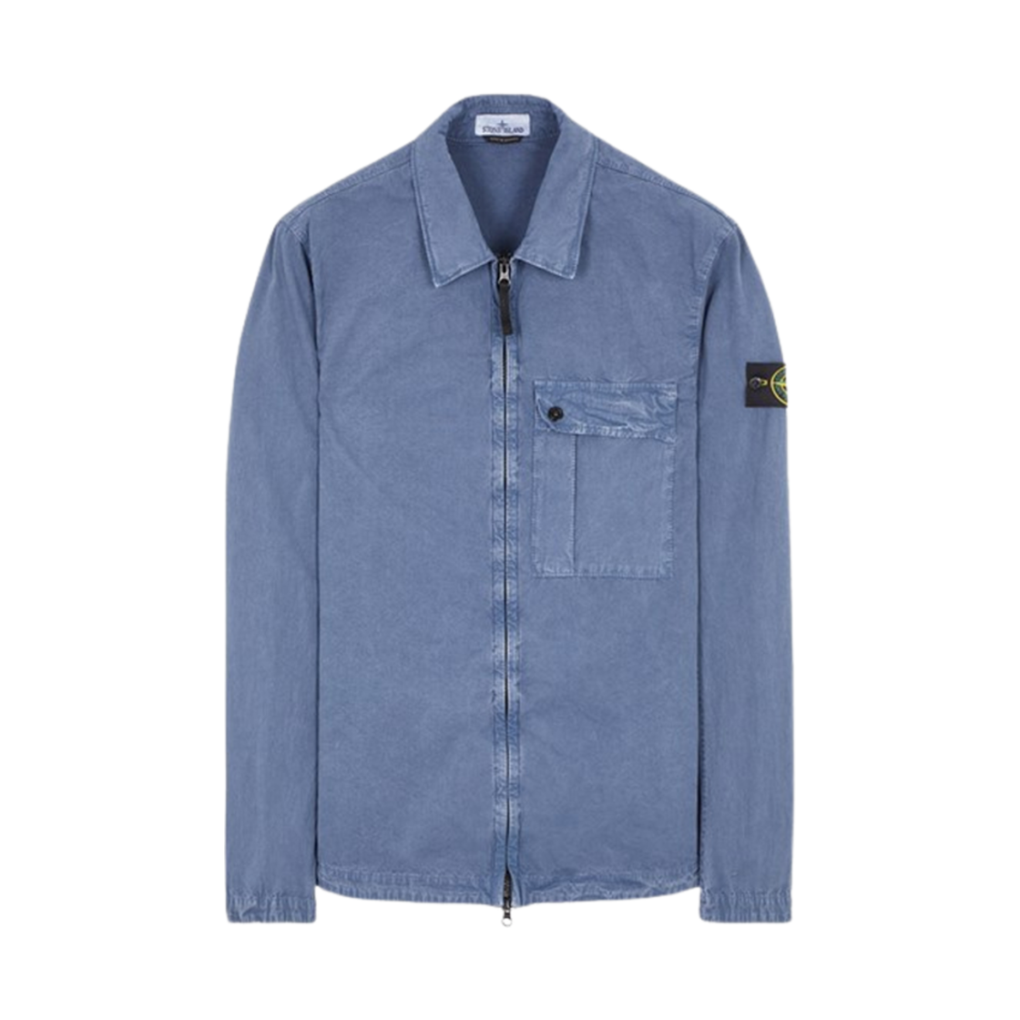 8015119WN-V0124 Stone Island 119WN Old Treatment Cotton Canvas Overshirt Avio Blue - 24SS