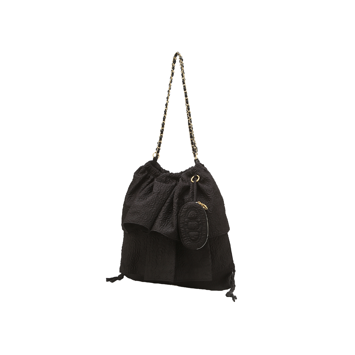 AABA5F710BK Athe Vanessabruno Chain Backpack And Shoulder Bag M Black