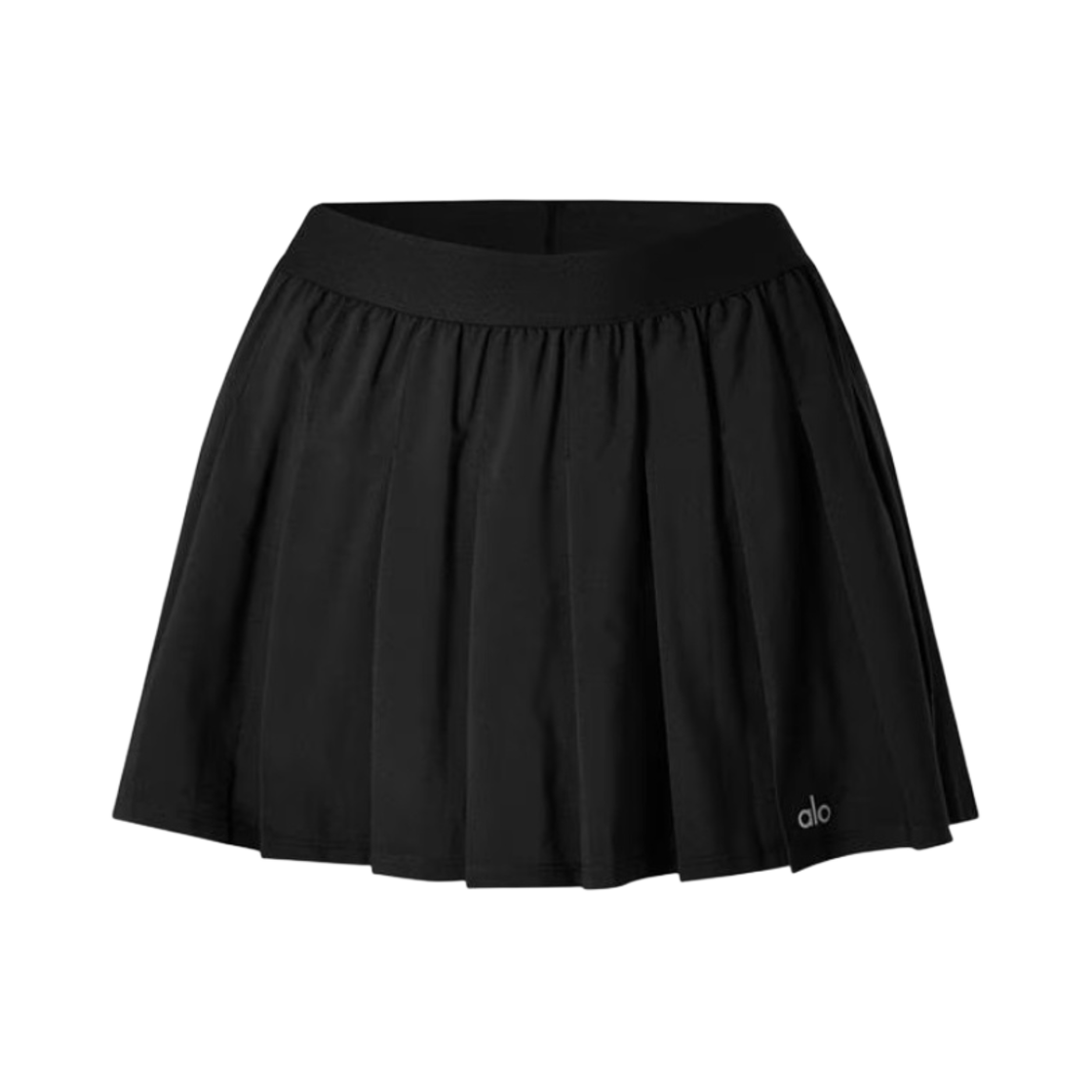 (W) 알로 요가 바시티 테니스 스커트 블랙