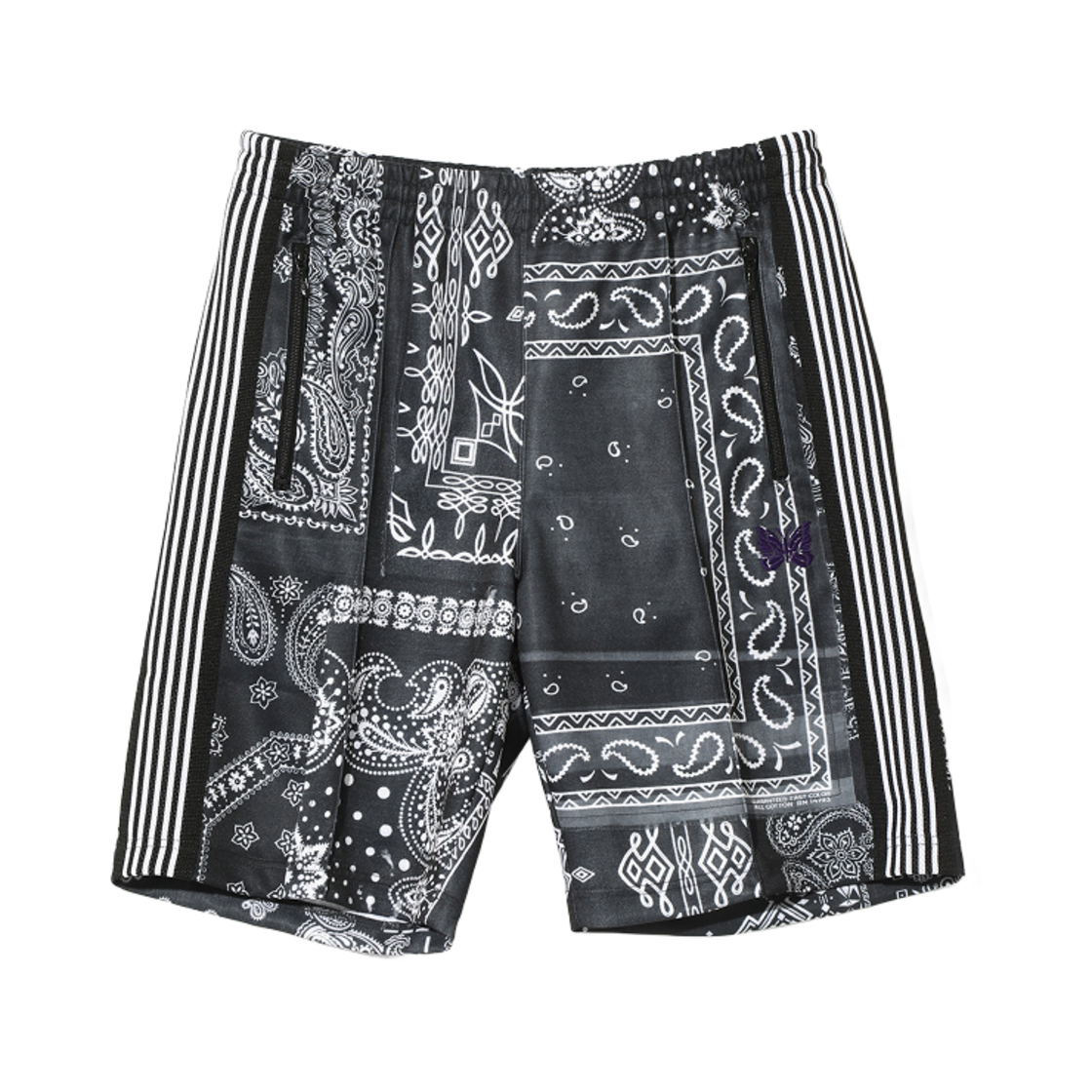 니들스 x 미야기히데타카 반다나 Pt 트랙 쇼츠 폴리 스무스 블랙(Needles x Miyagihidetaka Bandana Pt Track Short Poly Smooth Black)