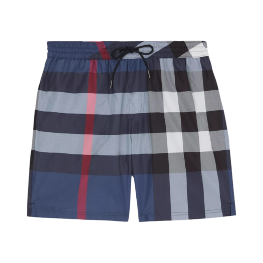 Burberry Exaggerated Check Drawcord Swim Shorts Carbon Blue