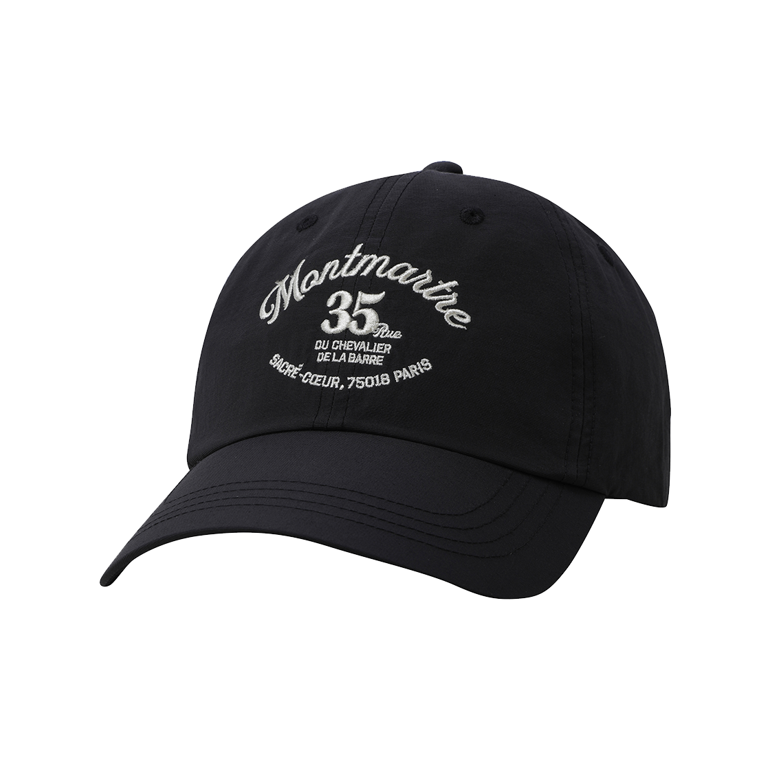 QQ323ACP83_BLK0 le coq sportif Life Nylon Arch Lettering Ball Cap Black