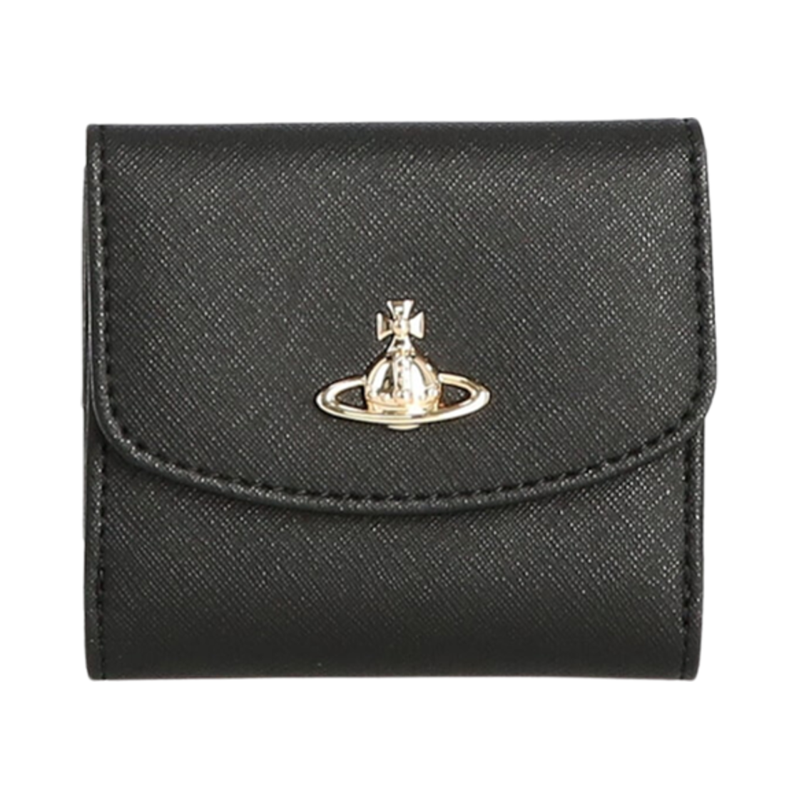 비비안 웨스트우드 사피아노 바이오그린 반지갑 블랙(Vivienne Westwood Saffiano Biogreen Bi-Fold Wallet Black) - 1