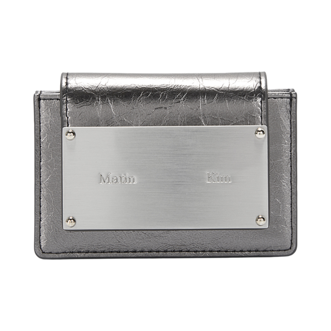 - Matin Kim Glossy Accordion Wallet Dark Grey