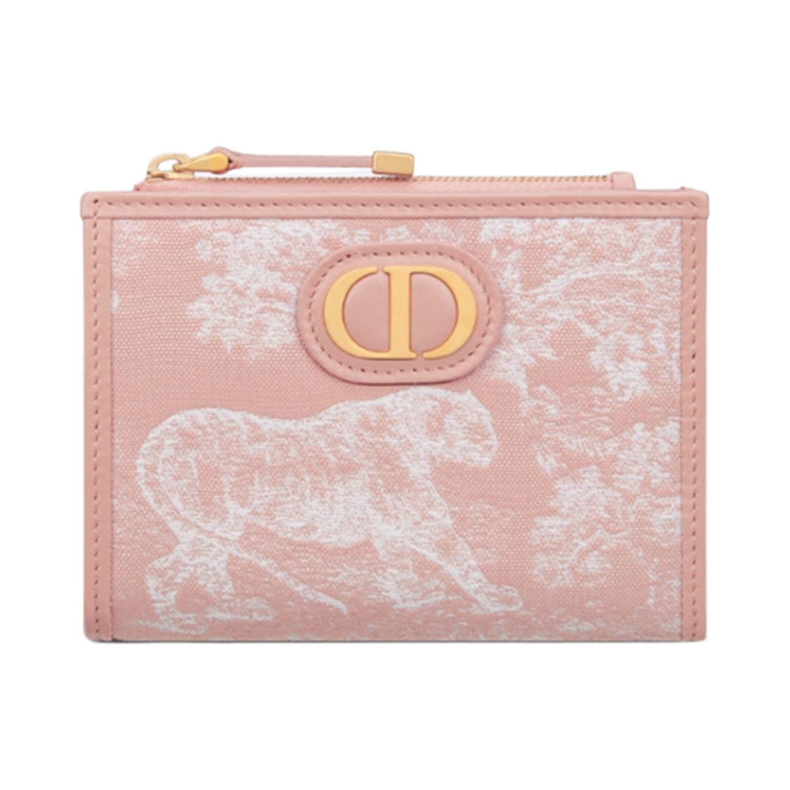 S2197UNJR-M912 Dior 30 Montaigne Dahlia Wallet Pink Reverse Jacquard