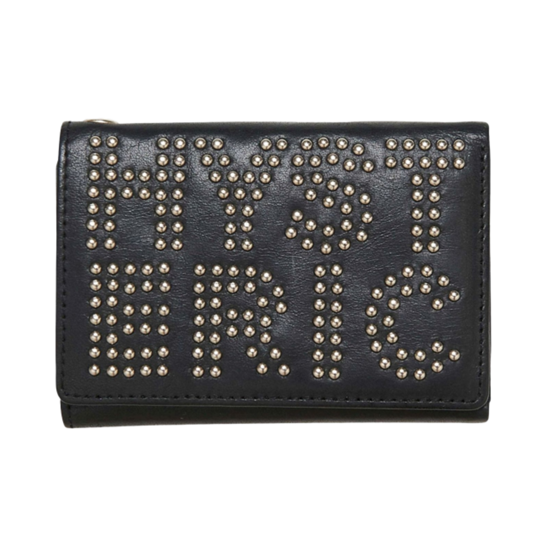 (W) 히스테릭 글래머 로고 스터드 트라이폴드 월렛 블랙((W) Hysteric Glamour Logo Stud Tri-Fold Wallet Black)