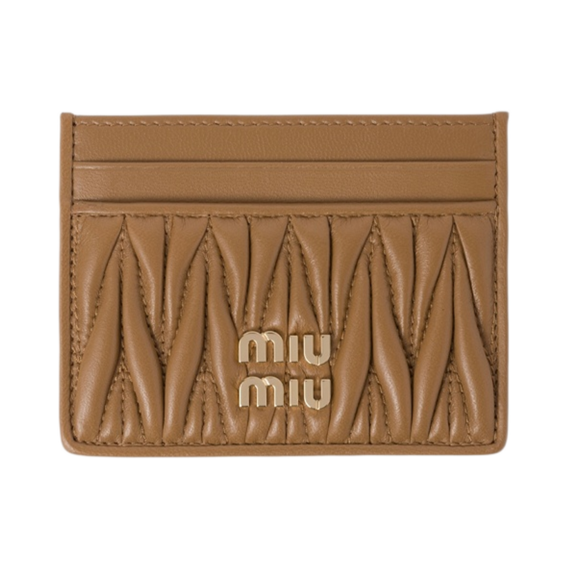 미우 미우 마테라쎄 나파 레더 카드 홀더 카라멜(Miu Miu Matelasse Nappa Leather Card Holder Caramel)