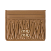 Miu Miu Matelasse Nappa Leather Card Holder Caramel