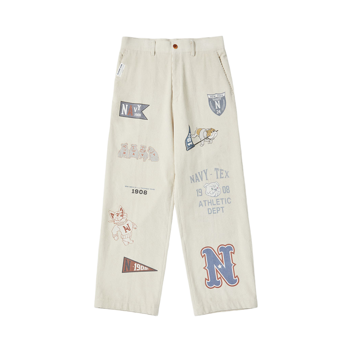 NV24WIPT03IV N ARCHIVE Archive Patch Print Coduroy Pants Ivory