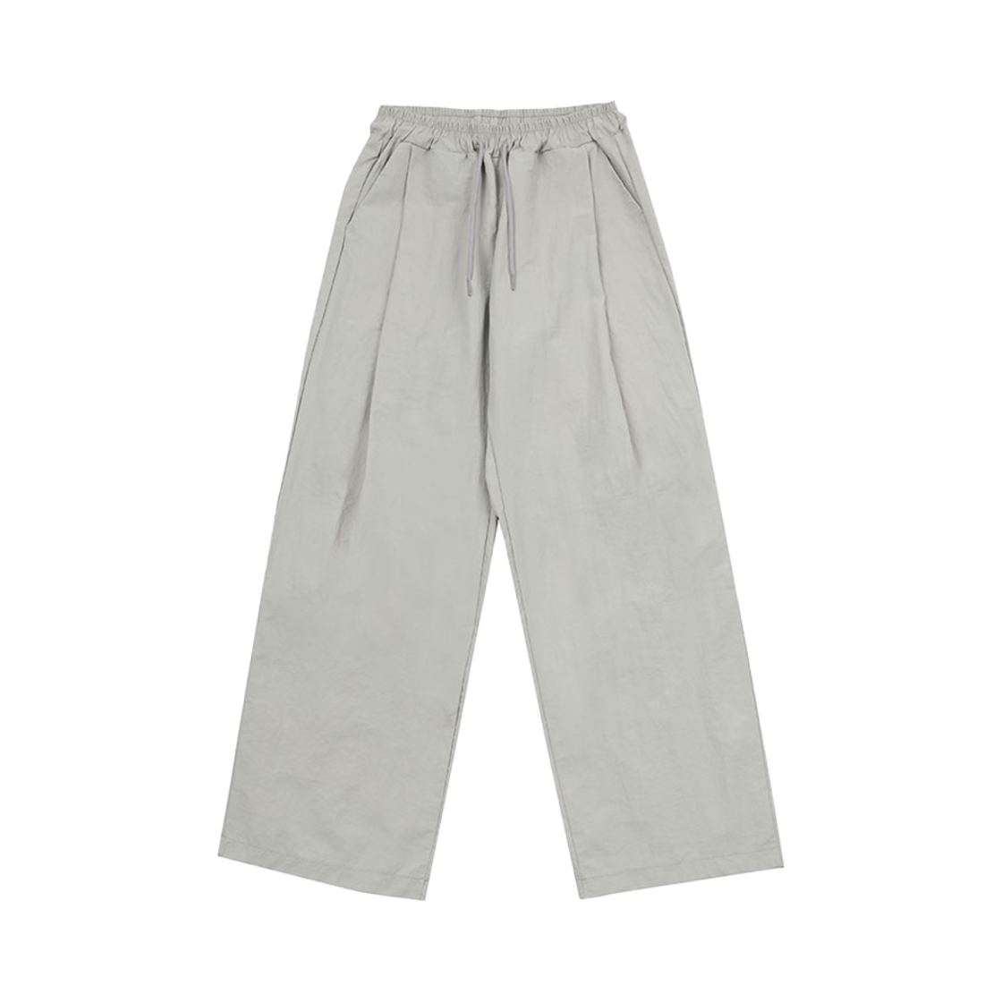 SLO15PT22504LG SLOW RECORD HOUSE Nylon One-Tuck Pants Light Gray