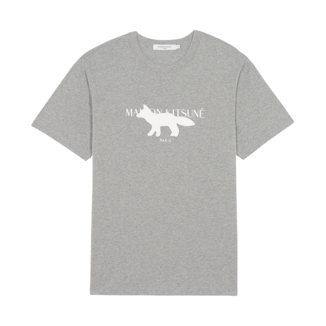 메종 키츠네 프로파일 폭스 스탬프 클래식 티셔츠 그레이 멜란지(Maison Kitsune Profile Fox Stamp Classic T-shirt Grey Melange) - 1