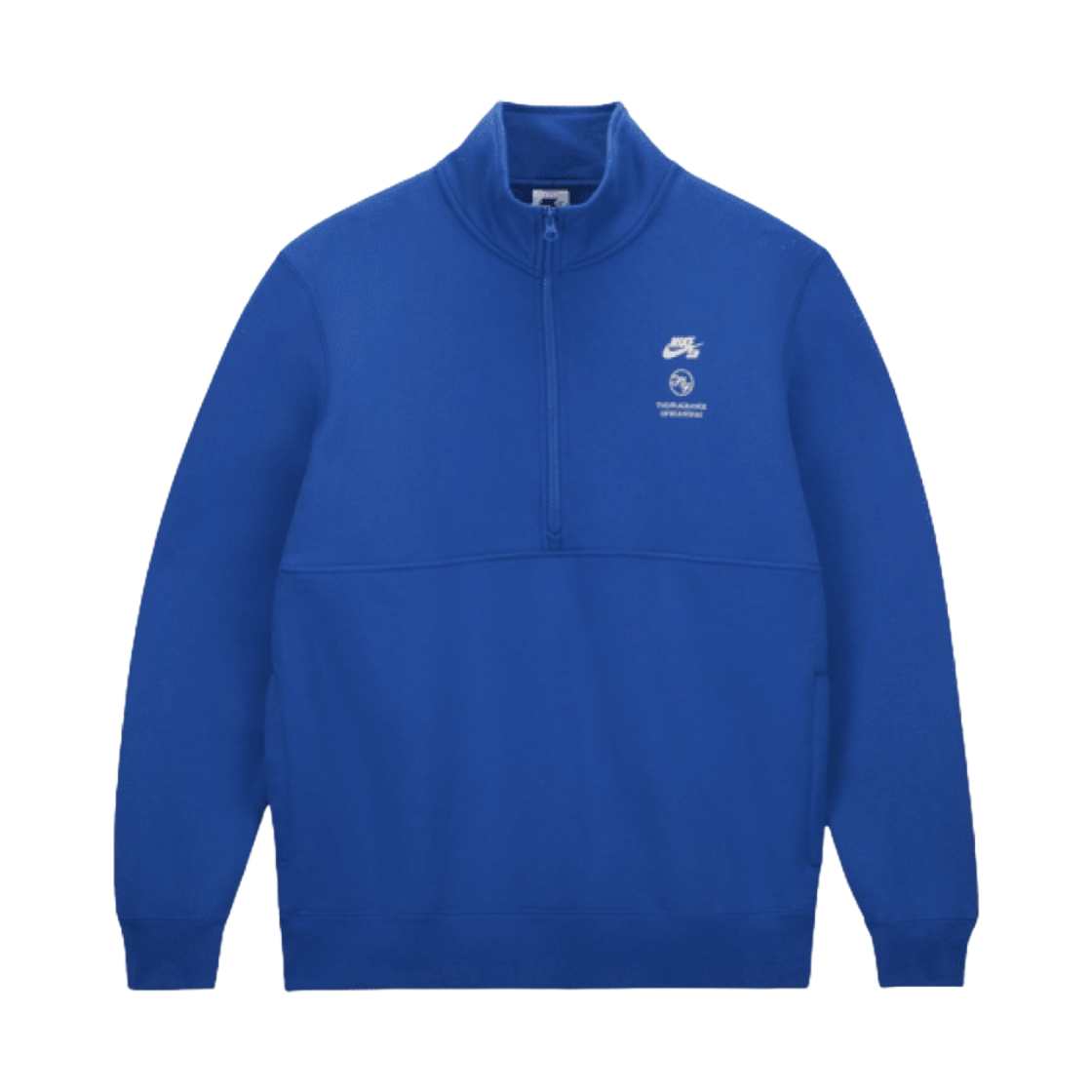 나이키 x 플라이 스트릿웨어 SB 1/2 집 플리스 스케이트 탑 게임 로얄 (DQ7312-480)