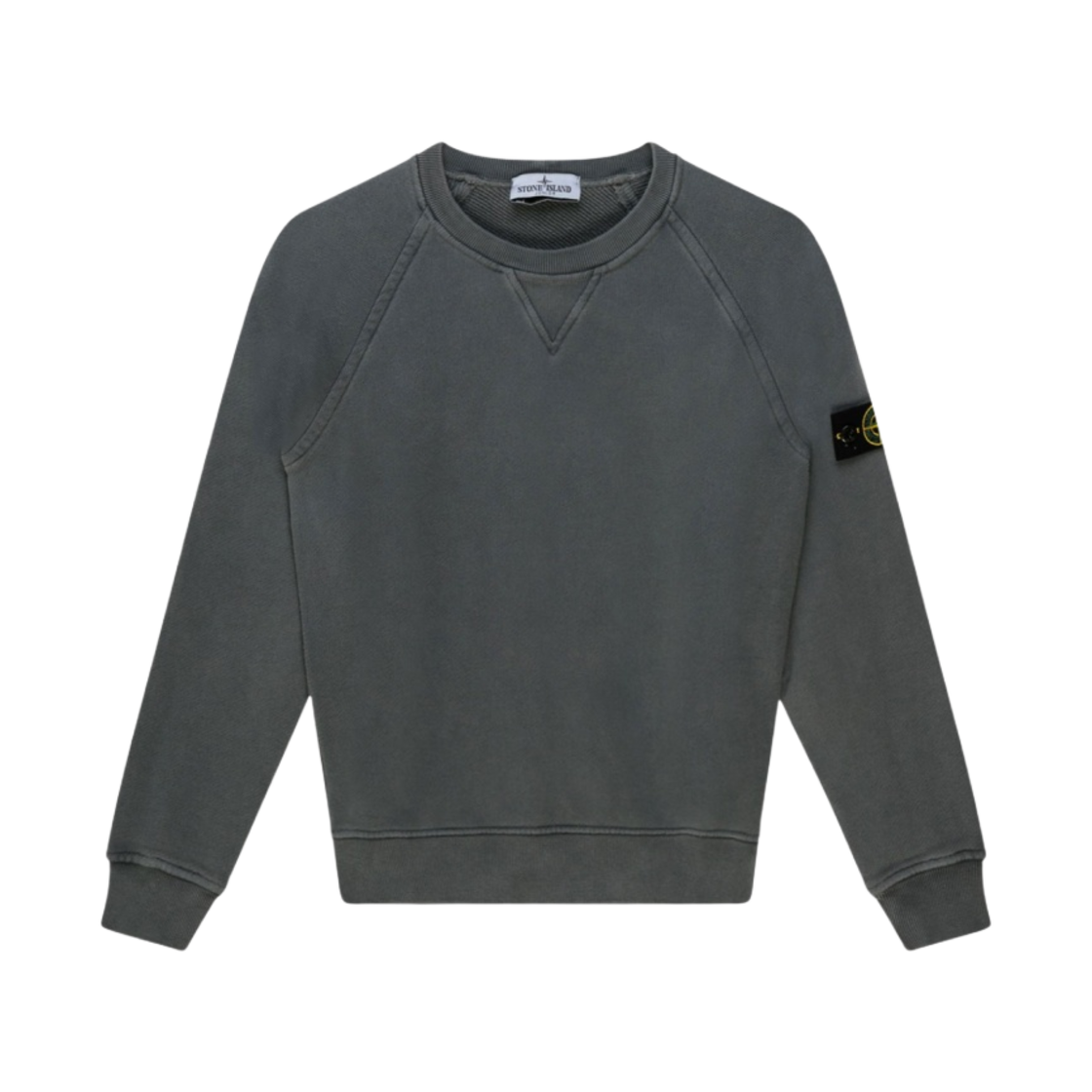 791662141-V0163 (Kids) Stone Island 62141 Garment Dyed Old Effect Diagonal Cotton Fleece Crewneck Sweatshirt Purple Grey - 23FW