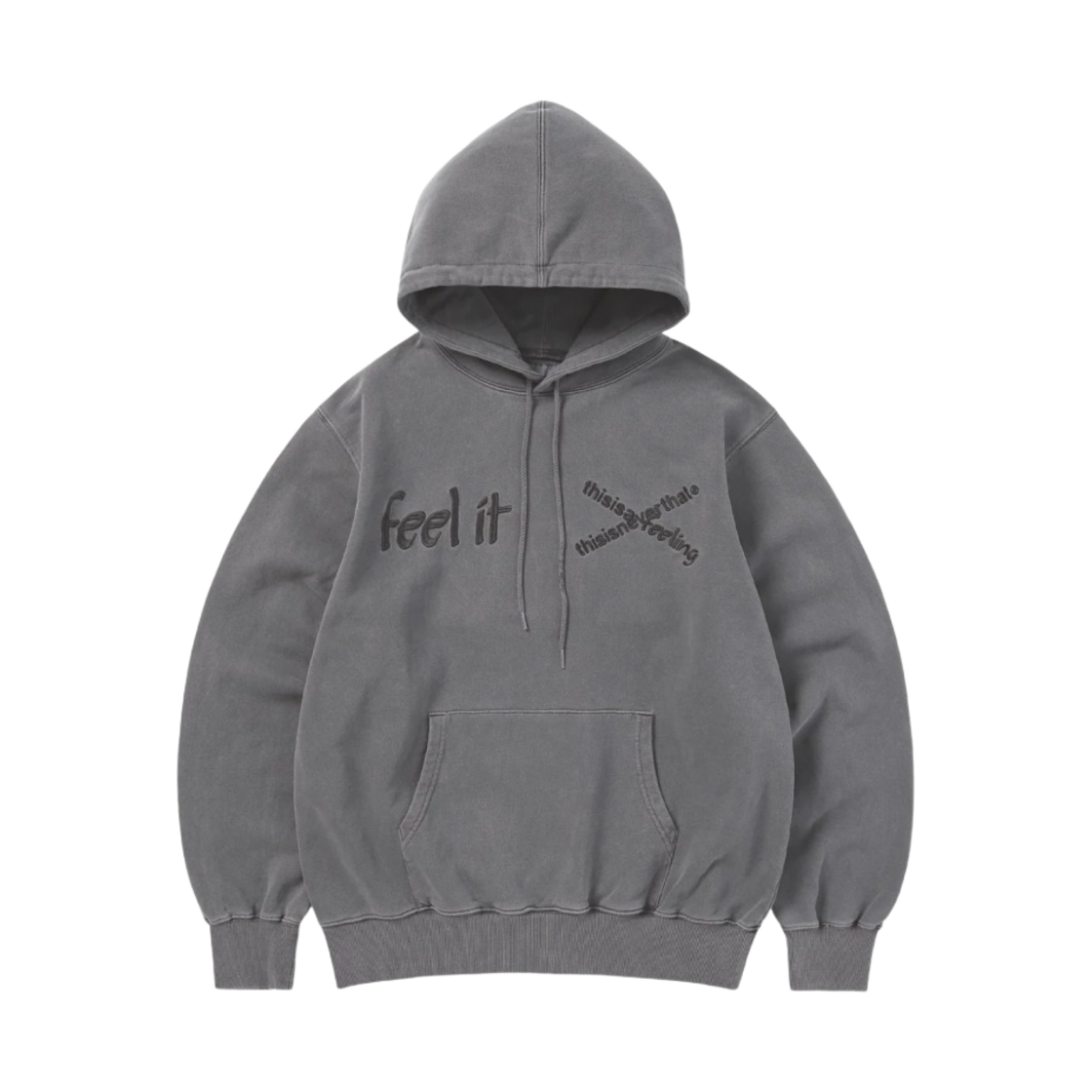 디스이즈네버댓 x 퍼블릭 릴리즈 필 잇 후드 차콜(Thisisneverthat x Public Release Feel It Hoodie Charcoal)