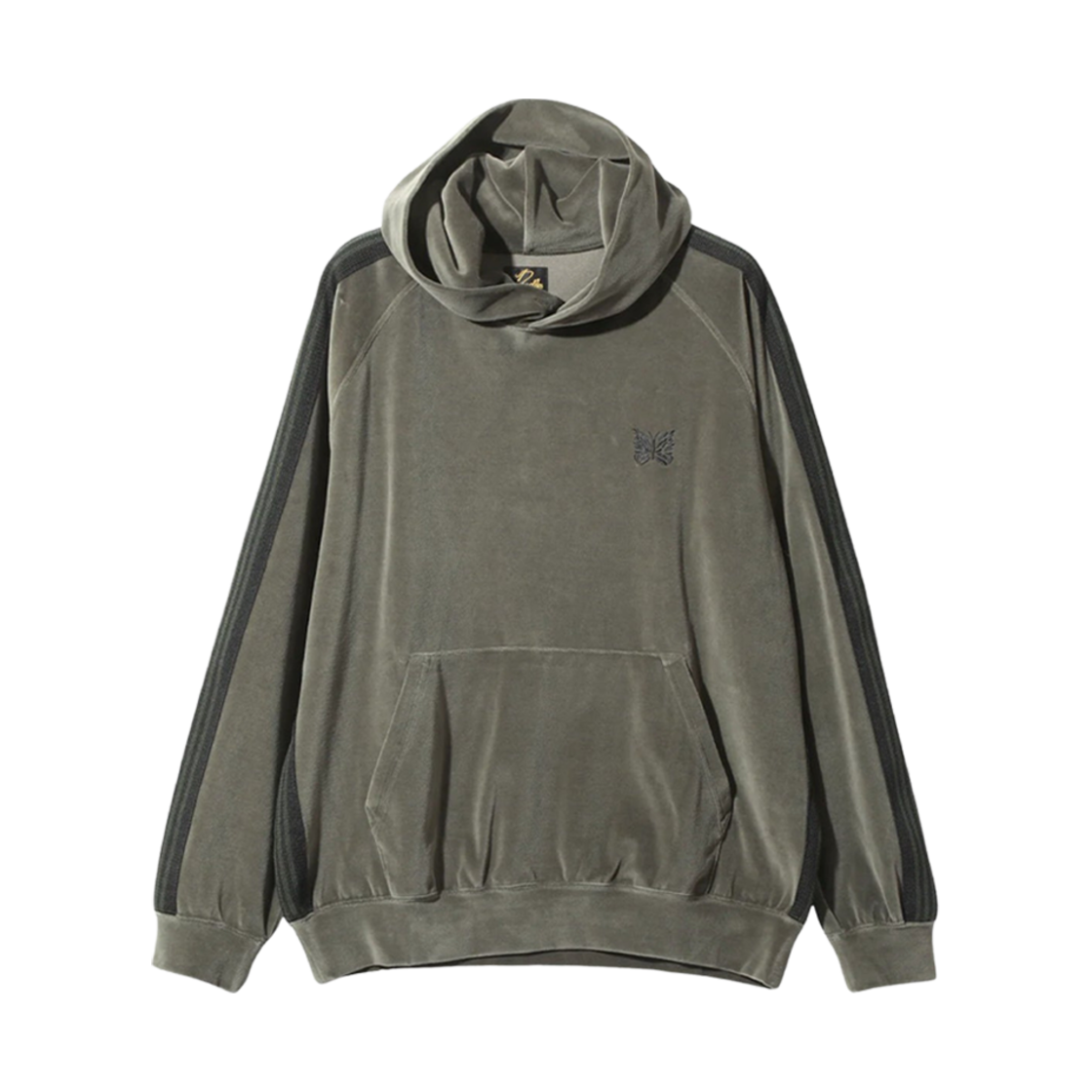 PU279 Needles Track Hoodie C/PE Velour Olive