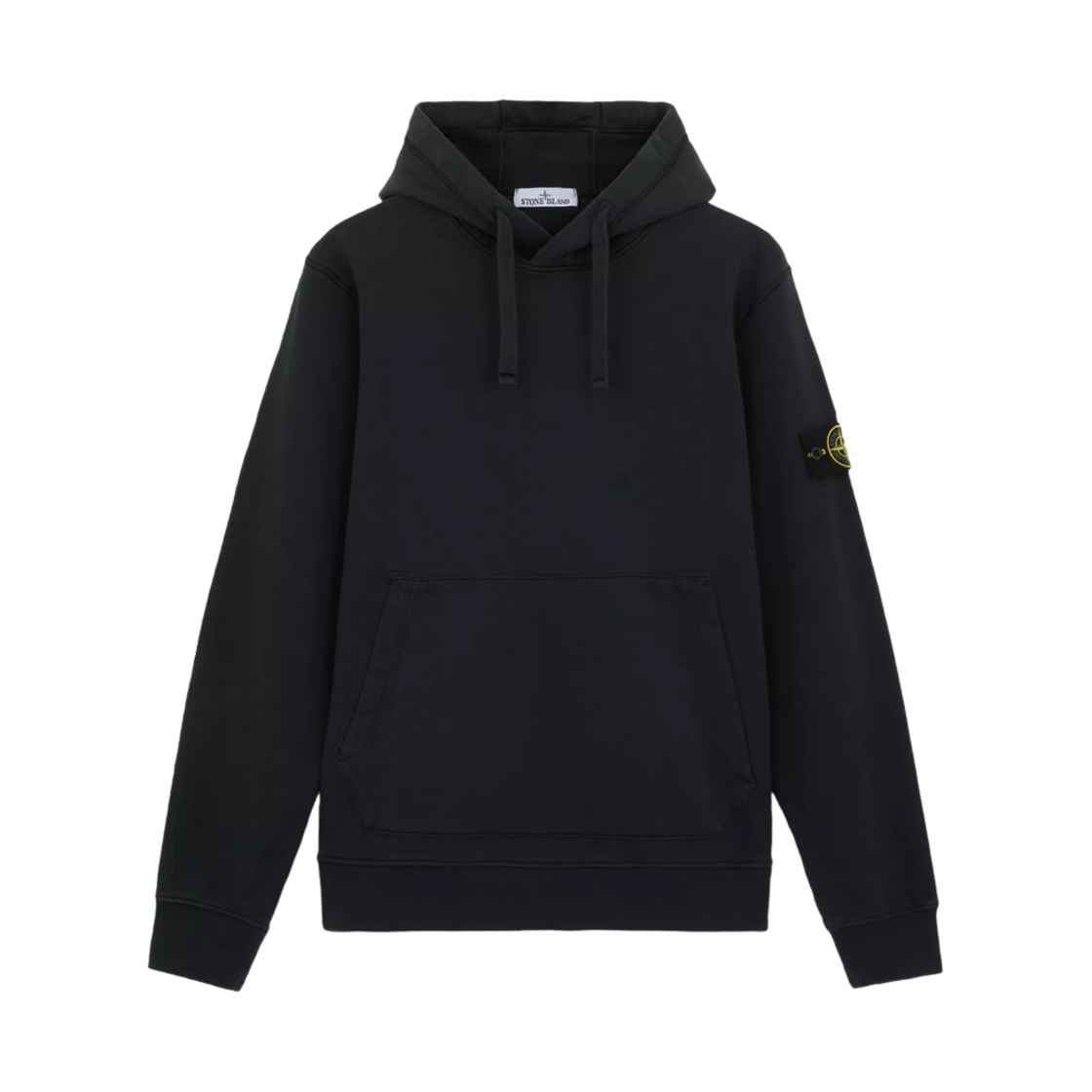 K1S1561000-45S0051-V0020 Stone Island 6100045 Organic Cotton Fleece Sweatshirt with Drawstring Hood and Pockets Navy Blue - 25SS