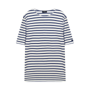 Saint James Levant Short Sleeve Striped Sailor T-Shirt Ecru Marine