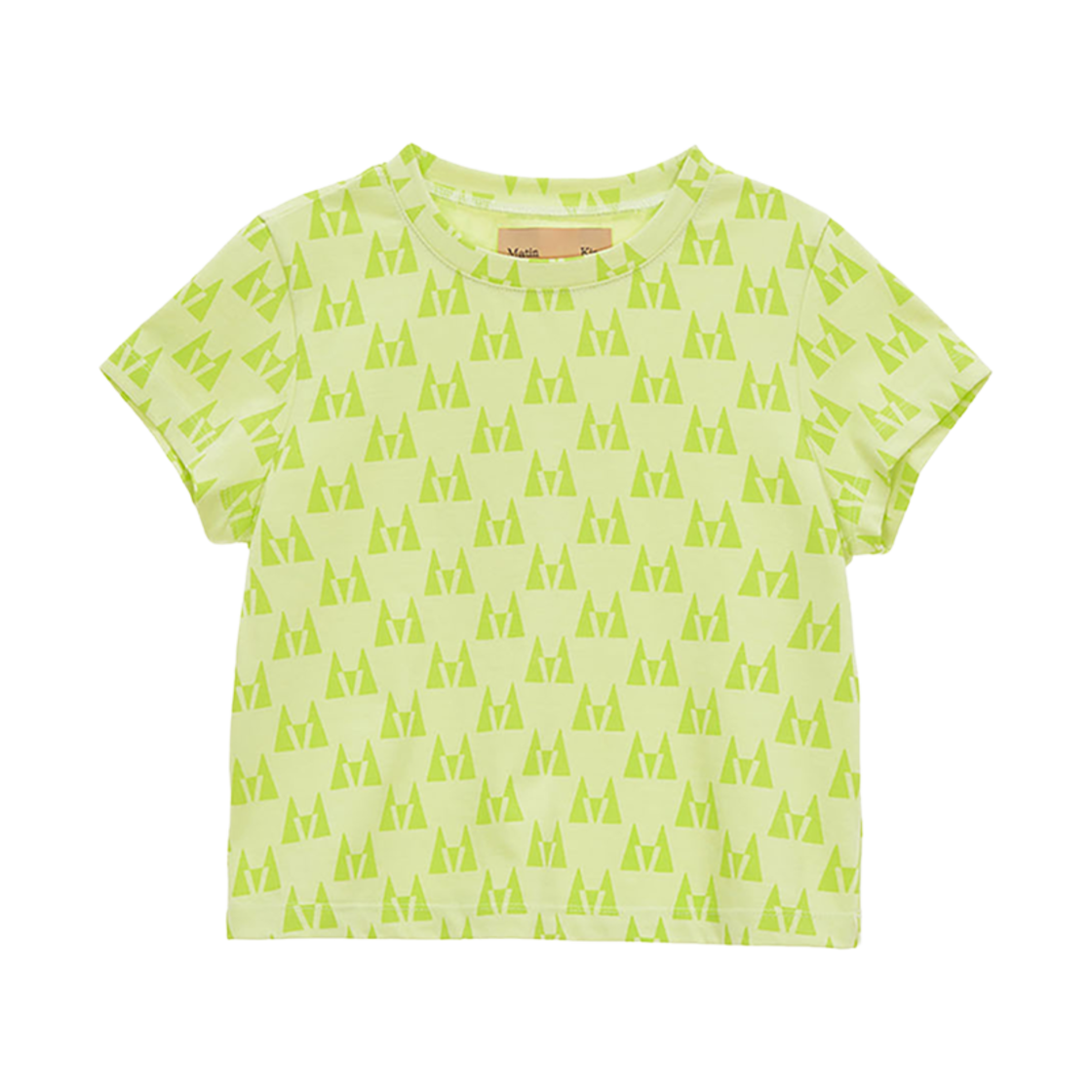 MK2234TS035M0GN (W) Matin Kim Logo Whole Print Crop Top Green