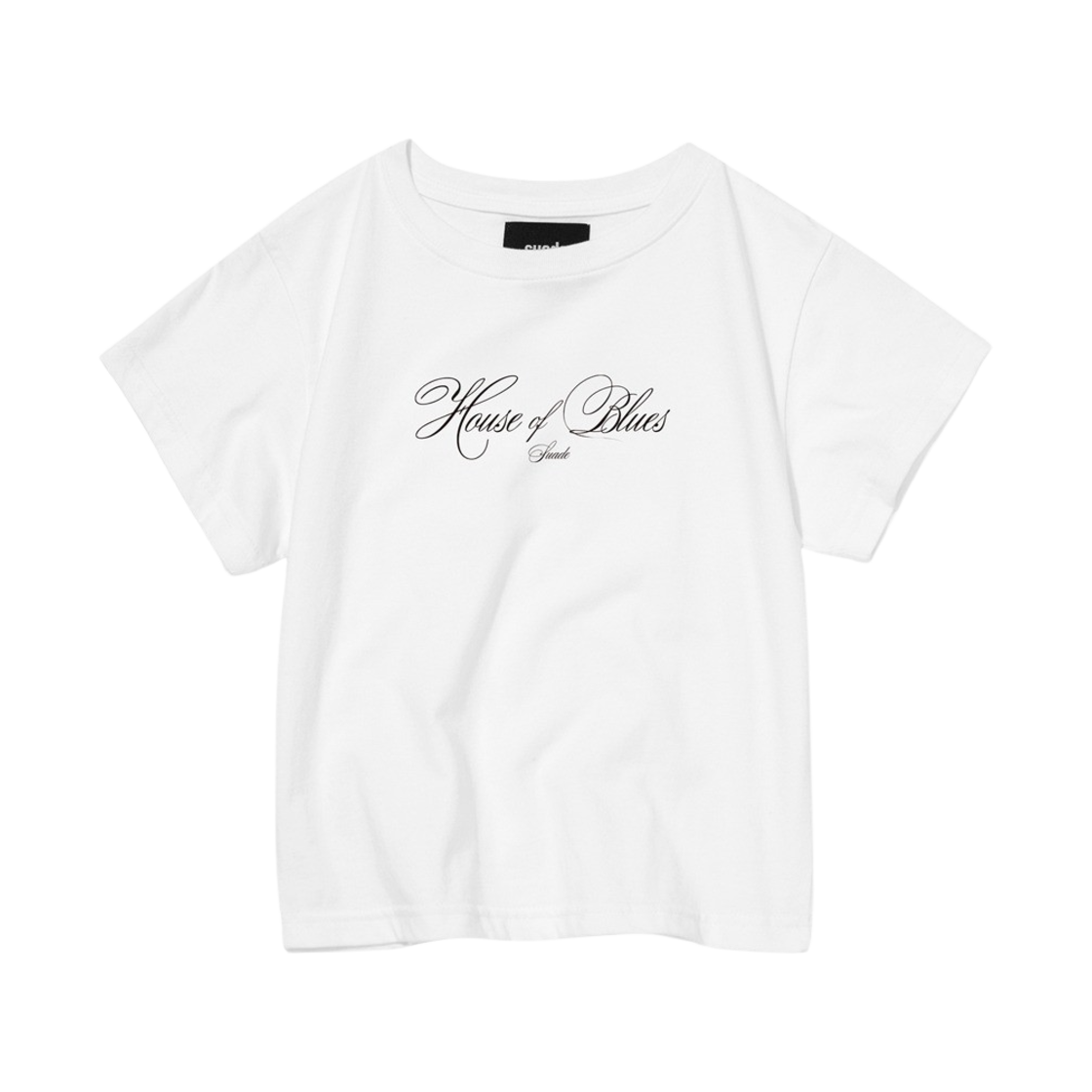 SD4STO009WH Suade Handwritten Crop Tee White