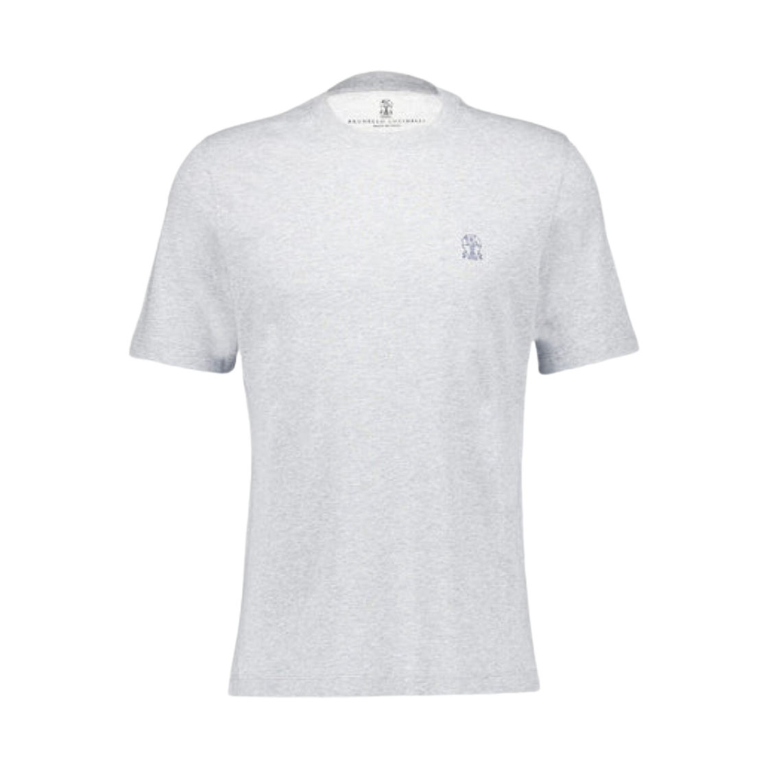 브루넬로 쿠치넬리 로고 코튼 저지 크루넥 티셔츠 그레이(Brunello Cucinelli Logo Cotton Jersey Crewneck T-Shirt Grey) - 1