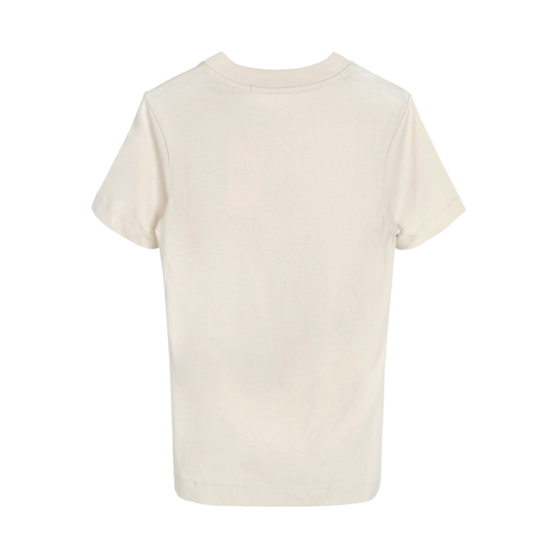 (W) 캘빈 클라인 코튼 모노그램 티셔츠 에그쉘((W) Calvin Klein Cotton Monogram T-Shirt Eggshell) - 2