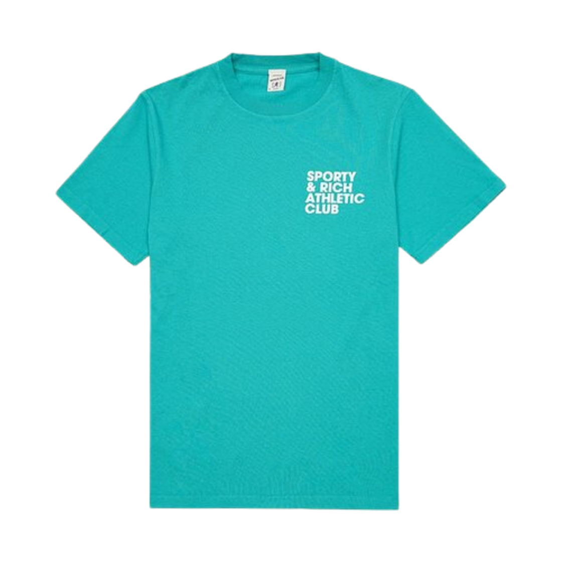 TS462TU Sporty & Rich Exercise Often Cotton T-Shirt Turquoise White