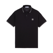Stone Island 2SC18 Stretch Cotton Pique Short Sleeve Polo Shirt Black - 23SS