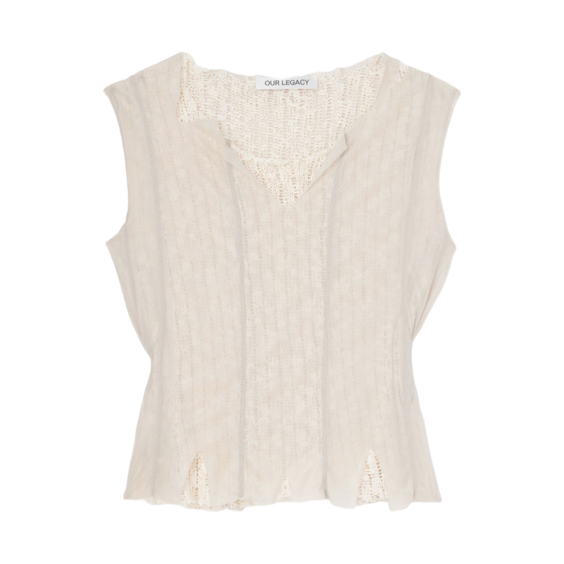 (W) 아워레가시 러기드 베스트 토프 나일론 메쉬((W) Our Legacy Ragged Vest Taupe Nylon Mesh) - 1