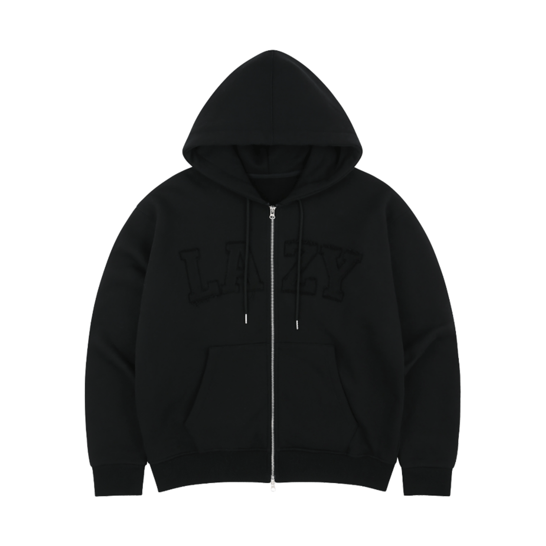 레이지지 레이지 그런지 패치 오버 핏 후드 집업 블랙(Lazyz Lazy Grunge Patch Over Fit Hood Zip-Up Black) - 1